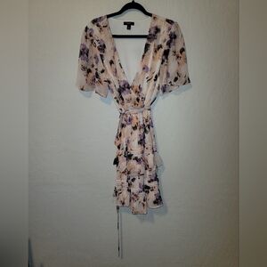 Simply Vera Wang Floral Mini Dress in Purple and Cream